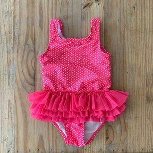 Pink polka dot cat & jack bathing suit